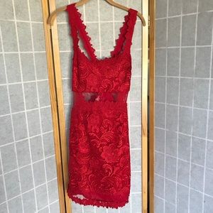 Venus sheer midriff lace dress